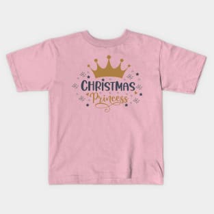 cute christmas princess design Kids T-Shirt